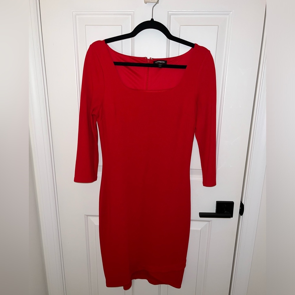 Express Sheath Dress, Square Neck, 3/4 Sleeveless w
